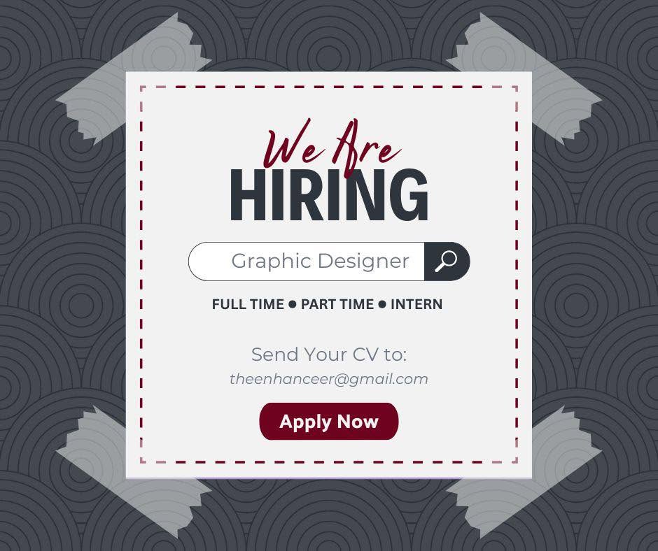 We are hiring — Graphic Designer